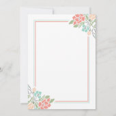 Invitation Baby shower floral - Corail et Turquois (Dos)