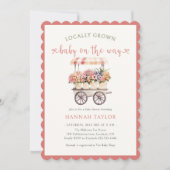 Invitation Baby shower Floral cultivé localement (Devant)