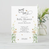 Invitation Baby shower Floral D'Aquarelle (Debout devant)