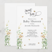 Invitation Baby shower Floral D'Aquarelle (Devant / Derrière)