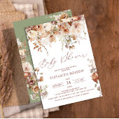 Invitation Baby shower floral d'aquarelle neutre