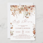Invitation Baby shower floral d'aquarelle neutre (Devant)