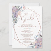 Invitation Baby shower Floral d'aquarelle violette (Devant)