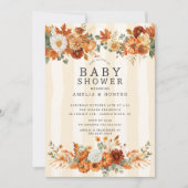 Invitation Baby shower floral d'automne (Devant)