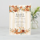 Invitation Baby shower floral d'automne (Debout devant)