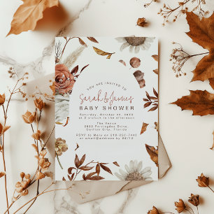 Invitation Baby shower Floral d'automne