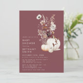 Invitation Baby shower floral d'automne lunaire (Debout devant)