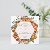 Invitation Baby shower Floral d'automne rustique (Debout devant)
