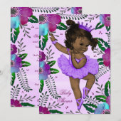 Invitation Baby shower floral de Ballerina (Devant / Derrière)