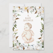 Invitation Baby shower Floral de bébé nouveau-né doux (Devant)