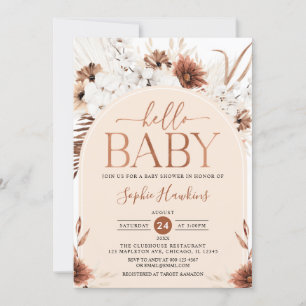 Invitation Baby shower floral de Boho Arch moderne neutre ent
