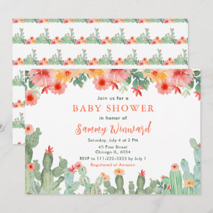 Invitation Baby shower floral de Boho Cactus
