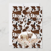 Invitation Baby shower Floral de Boho de vache de Highland (Dos)