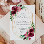 Invitation Baby shower floral de Bourgogne