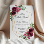 Invitation Baby shower floral de Bourgogne