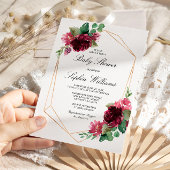 Invitation Baby shower floral de Bourgogne