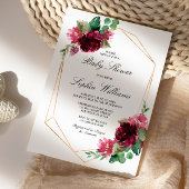 Invitation Baby shower floral de Bourgogne