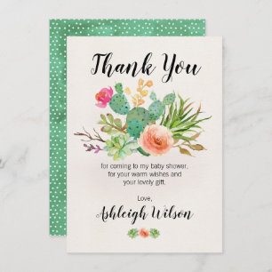 Invitation Baby shower floral de cactus que k que vous cardez