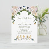 Invitation Baby shower floral de canard jaune Rub-A-Dub-Dub (Debout devant)