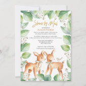 Invitation Baby shower Floral de cerfs de bois par Mail (Devant)