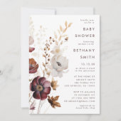 Invitation Baby shower floral de chute d'aquarelle (Devant)