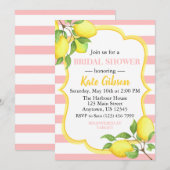 Invitation Baby shower floral de citron rose et jaune (Devant / Derrière)