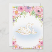 Invitation Baby shower floral de cygne (Dos)