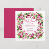 Invitation Baby shower floral de fille de pivoines assez (Devant / Derrière)