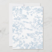 Invitation Baby shower floral de la Chinoiserie bleue Invitat (Dos)