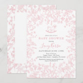 Invitation baby shower floral de la Chinoiserie ro (Devant / Derrière)
