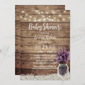 Invitation Baby shower floral de la lavande de bébé rustique (Devant / Derrière)