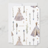 Invitation Baby shower floral de la tribu Boho Teepee (Dos)