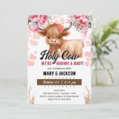 Invitation Baby shower Floral de la Vache Sainte (Debout devant)