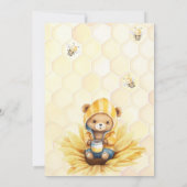 Invitation Baby shower floral de l'abeille d'ours (Dos)