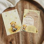 Invitation Baby shower floral de l'abeille d'ours