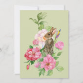 Invitation Baby shower floral de lapin (Dos)