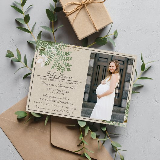 Invitation Baby shower floral de l'aquarelle Abstraite