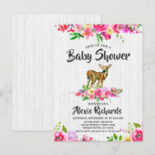Invitation Baby shower Floral de l'aquarelle du ce (Devant / Derrière)