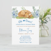 Invitation Baby shower Floral de l'aquarelle du garçon de Cer (Debout devant)