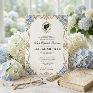 Invitation Baby shower floral de l'ère Régence