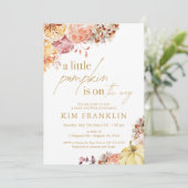 Invitation Baby shower floral de Little Citrouille Fall (Debout devant)