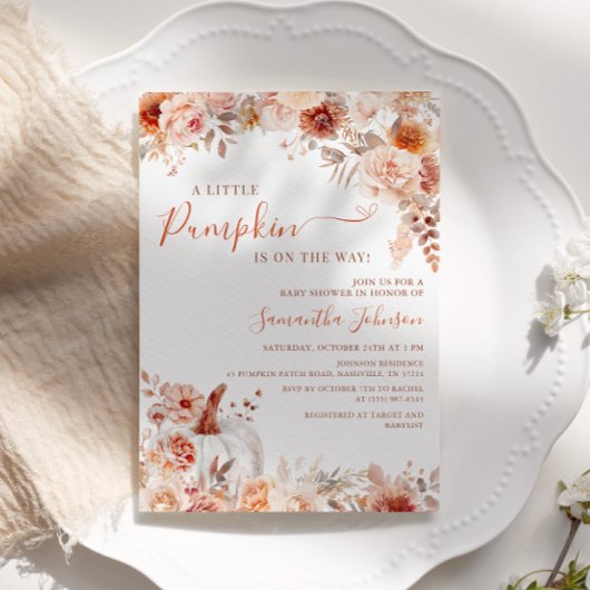 Invitation Baby shower floral de Little Citrouille Fall