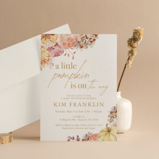 Invitation Baby shower floral de Little Citrouille Fall