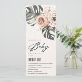INVITATION BABY SHOWER FLORAL DE MONSTERA BOHO BLUSH RUST (Debout devant)
