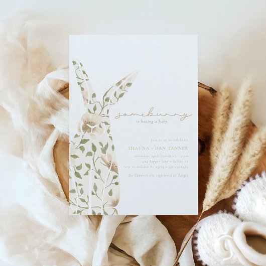 Invitation Baby shower floral de Pâques de printemps