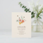 Invitation Baby shower Floral De Peigne De Miel (Debout devant)