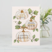 Invitation Baby shower floral de petite citrouille (Debout devant)