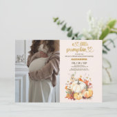 Invitation Baby shower floral de petite citrouille (Debout devant)