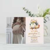 Invitation Baby shower floral de petite citrouille (Debout devant)