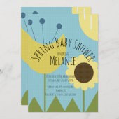 Invitation Baby shower floral de printemps (Devant / Derrière)